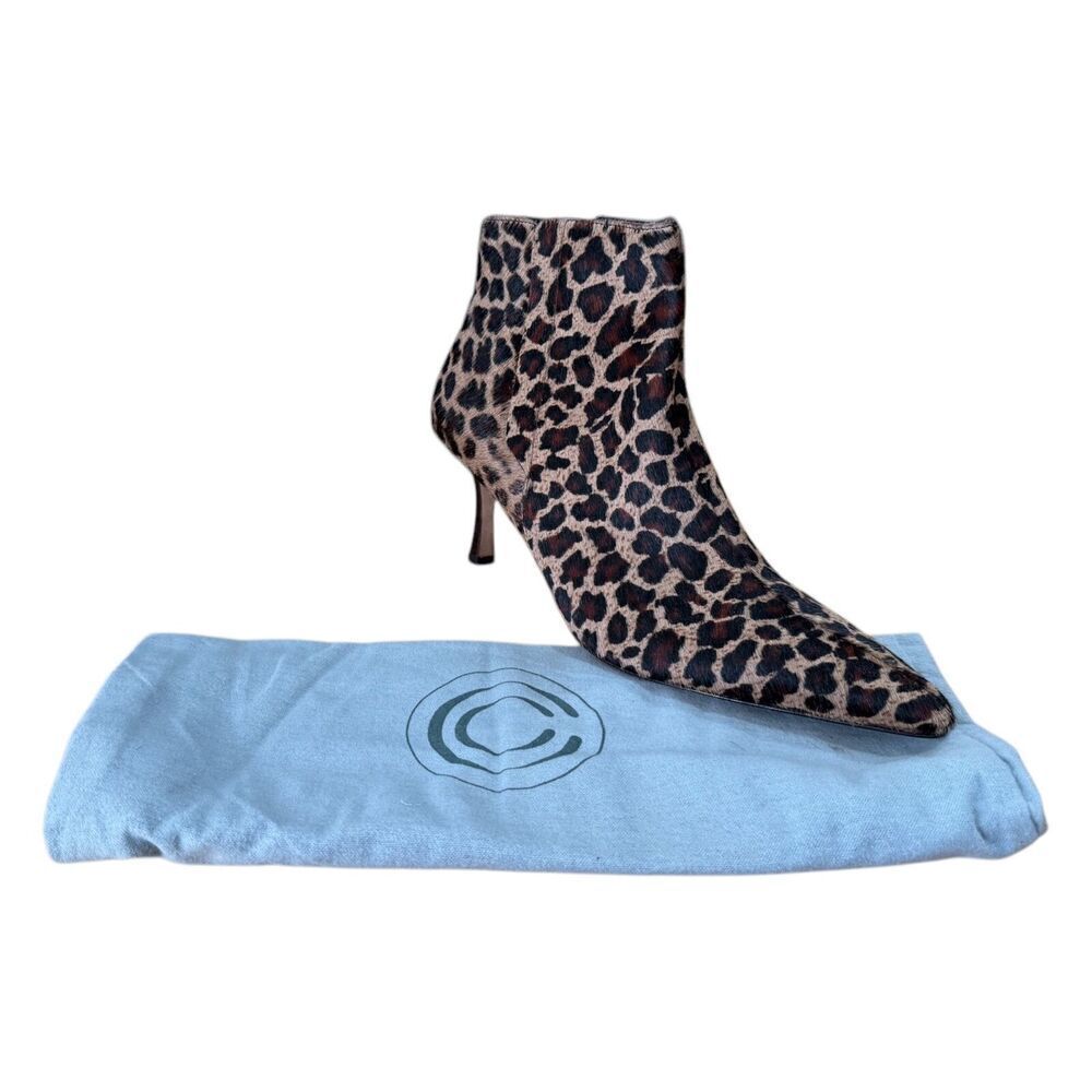Circa Joan & David Pointed Toe Leopard Print Bootie Women's Size 10M